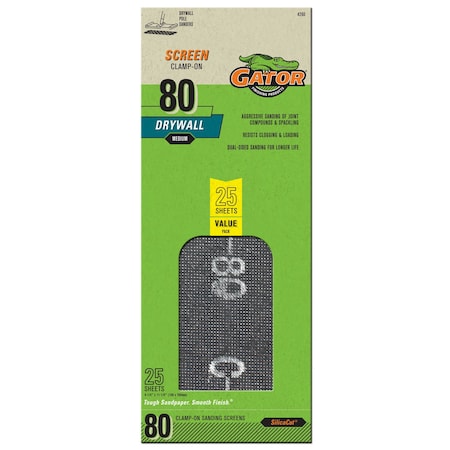 Gator Grit Gator 11 in. L X 4.25 in. W 80 Grit Silicon Carbide Drywall Sanding Screen 1 pk 3304